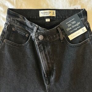 Abercrombie Curve Love Ultra High Rise 90s Slim Straight Jean with Cross-Waist
